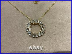5.35 Carat Lab Created Diamond Pendant With Necklace Set In Gold Plated 925
