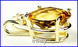 7 carat CITRINE 14x10mm 14k Yellow Gold Ladies Pendant Handmade. P019