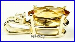 7 carat CITRINE 14x10mm 14k Yellow Gold Ladies Pendant Handmade. P019