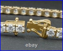 8Ct Round-Cut Lab Created Diamond Women's Tennis Bracelet 14K Yellow Gold Plated