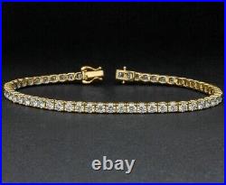 8Ct Round-Cut Lab Created Diamond Women's Tennis Bracelet 14K Yellow Gold Plated