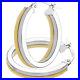 9ct White and Yellow Gold Squared Edge Layered Hoop Women's Earrings by Elegano