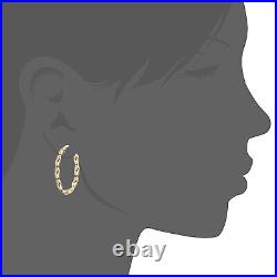 9ct Yellow Gold 2.9cm Length Hoop Earrings by Citerna