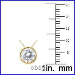 AGS Certified 1 Carat Diamond Bezel Pendant in 14K Yellow Gold