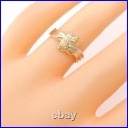 Authentic K18YG PT Diamond Ring 0.02CT #260-006-500-4531