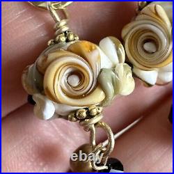 Beautiful 14 karat yellow gold filled Murano glass earrings