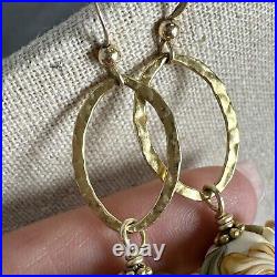 Beautiful 14 karat yellow gold filled Murano glass earrings