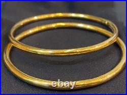 Beautiful Dubai Handmade Pipe Bangles Bracelets In 916 Solid 22Karat Yellow Gold