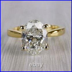 Certified GIA Solitaire 4.00 Carat SI1 Oval Cut Diamond Engagement Ring 14K Gold