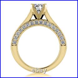 Classic Solitaire 2.15 Carat VS1/H Round Cut Diamond Engagement Ring Yellow Gold