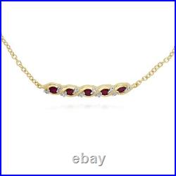 Classic Style Five Ruby & Diamond Twisted Bracelet in 9ct Yellow Gold