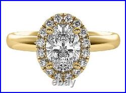 Classy Halo 1.19 Ct I VS1 Natural Oval Cut Diamond Engagement Ring Yellow Gold