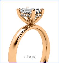 Comfort Fit 1.88 Ct H VS1 Solitaire Natural Emerald Cut Diamond Engagement Ring