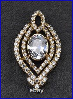 D/VVS1 2.50 Carat Oval Shape Solitaire Anniversary Pendant In 14KT Yellow Gold