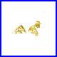 Delicate Classic Luxury Chic 14 Karat Yellow Gold Dolphin Stud Earrings