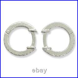 Diamond Hoop Earrings in 14k Solid White Gold (0.14 ct. Tw.) Small Huggie