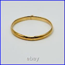 EG 14k Yellow Gold Hinged Bangle Bracelet Dominican Republic 5.78 gr Sz 7 18cm
