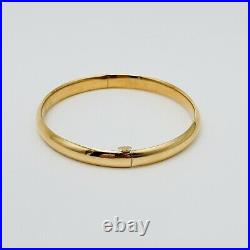 EG 14k Yellow Gold Hinged Bangle Bracelet Dominican Republic 5.78 gr Sz 7 18cm