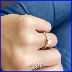 Engagement Ring 0.71 Carat IGI GIA Lab Created Round Cut Diamond 18K Yellow Gold