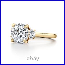 Engagement Ring 1.30 Carat IGI GIA Lab Created Round Cut Diamond 14k Yellow Gold