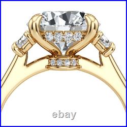 Engagement Ring 1.30 Carat IGI GIA Lab Created Round Cut Diamond 14k Yellow Gold