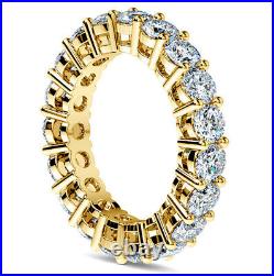 Eternity Diamond Band 4 Carat Round Cut H/VS2 Anniversary Ring 14k Yellow Gold 5