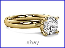 GIA REPORT! 3.36 Ct F VS1 Solitaire Round Cut Lab Grown Diamond Engagement Ring