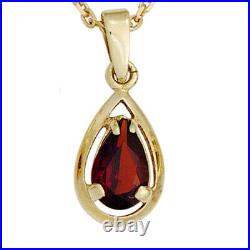 Gemstone Chain Necklace Pendant Red 333 Genuine Gold Women's 8Carat Drops