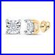 Gift for Mothers 14k Yellow Gold Diamond Miracle Solitaire Earrings 1/20 Cttw