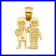 Gold 14K Yellow Gold Boy with Ball Pendant