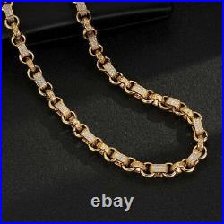 Gold 18K GF 10mm Gypsy Link Belcher Chain Gents Men Ladies Women Heavy Filled