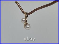 Gorgeous 14k Yellow Gold Natural Pearl Double Pea Pod Pendant Two