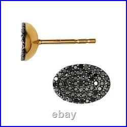 LINKS OF LONDON Ladies Concave Black Diamond Gold Vermeil Earrings RRP690 NEW