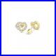 Luxury Chic 14 Karat Yellow Gold Open Heart Clear Round Heart CZ Stud Earring