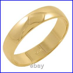 Men's 14K Yellow Gold 5mm Traditional Plain Wedding Band Size 8.75