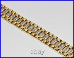 Men's New Tennis Bracelet 14K Yellow Gold Plated Round Cut 10CT Moissanite''