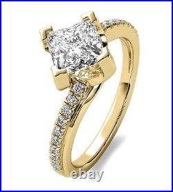 Natural Earth Mined 2.12 Carat H VS1 Princess Cut Diamond Engagement Ring 14K