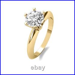 Natural Mined Solitaire. 75 Carat I VS1 Round Cut Diamond Engagement Ring 14k