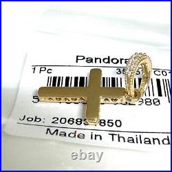 Pandora 14k Gold Sparkling Cross Dangle Pendant 359521C01