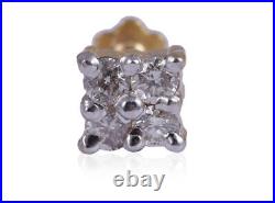 Pave 0.14 Cts Round Brilliant Cut Natural Diamonds Nose Stud In 750 18Karat Gold