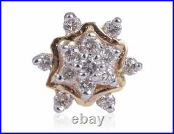 Pave 0.15 Cts Round Brilliant Cut Natural Diamonds Nose Stud In 750 18Karat Gold