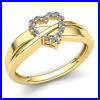 Real 0.5carat Round Cut Diamond Ladies Bridal Heart Engagement Ring 18K Gold