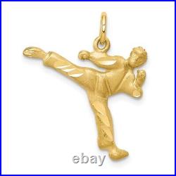 Real 10K Yellow Gold Solid Karate Person Charm Women & Men