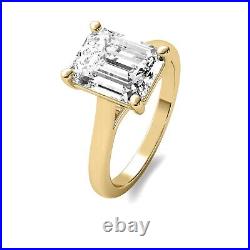 SOLITAIRE 2.51 Carat VVS2/I Emerald Cut Diamond Engagement Ring 14k Yellow Gold