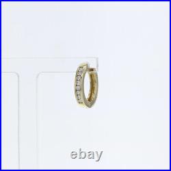 Solid 14 Karat Yellow Gold Diamond Hoop Hinged Click Earrings 0.33 Carats H/SI