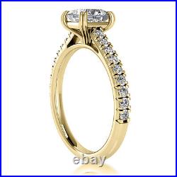 Solitaire 2.50 Carat VS2/H Princess Cut Diamond Engagement Ring Yellow Gold