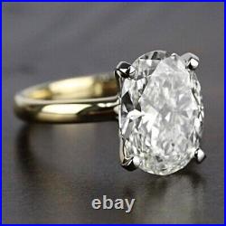 Solitaire Classic 2.64 Carat Oval Cut Diamond Engagement Ring Yellow Gold I SI1