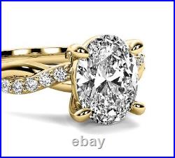Solitaire Infinity 1.25 Ct VVS1 Oval Cut Diamond Engagement Ring 14k Yellow Gold