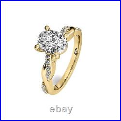 Solitaire Infinity 1.45 Ct VVS1 Oval Cut Diamond Engagement Ring 14k Yellow Gold