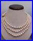 Triple strands AAA natural south sea 8-9MM white pearl necklace 18 14K Clasp